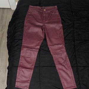 Burgundy express Faux Leather Pants